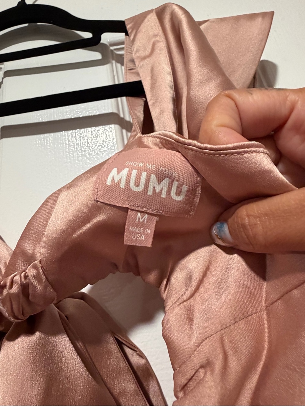 NWT Show Me Your Mumu Zoey Midi Dress | Blush Pink Satin | Size Medium - Picture 3 of 6